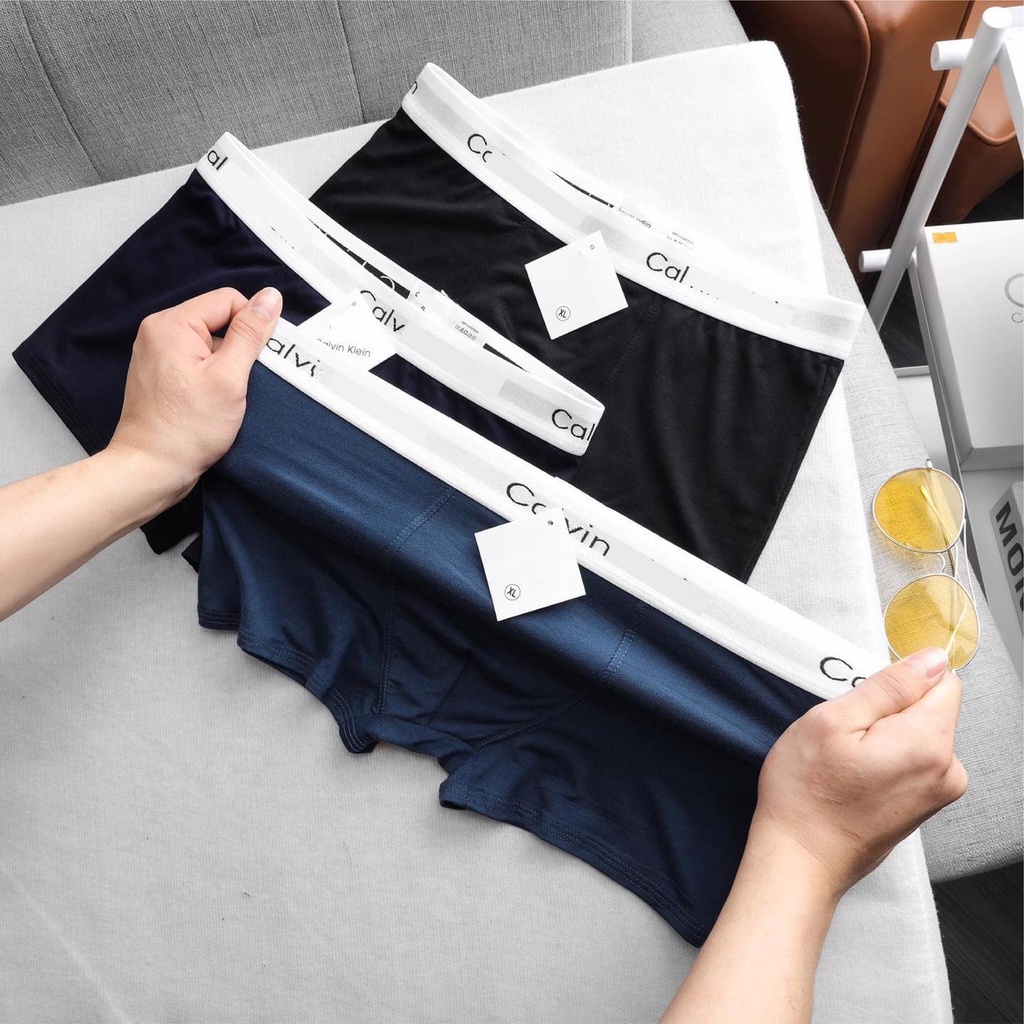 Quần lót nam CK boxer, quần sịp nam đùi Cotton kháng khuẩn cao cấp co giãn, thấm hút mồ hôi