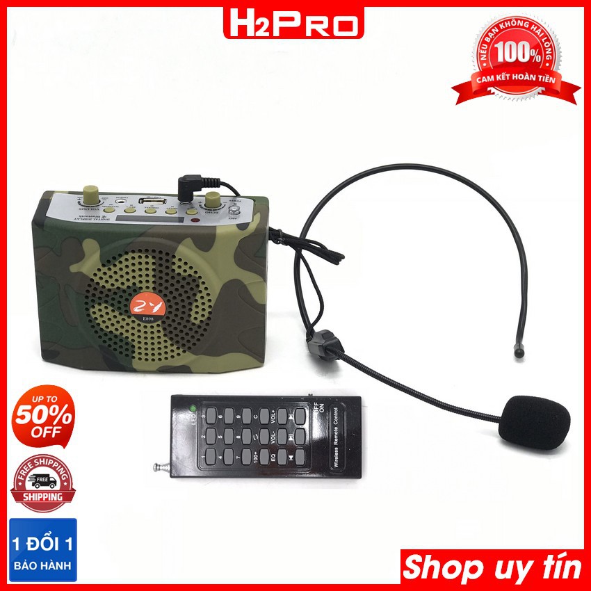 Loa bẫy chim E898 2021 H2Pro cao cấp điều khiển từ xa 1km, kiêm máy trợ giảng (tặng mic trợ giảng có dây 90K)