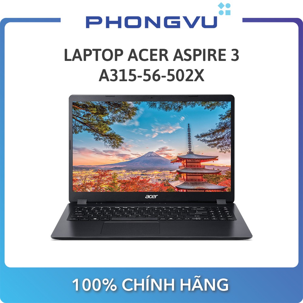Laptop Acer Aspire 3 A315-56-502X (Intel Core i5-1035G1/4GB/256GB SSD) (Đen) - Bảo hành 12 tháng