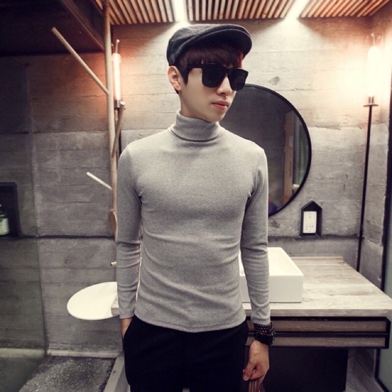 Áo len cao cổ ôm sát body cho nam chất đẹp và dày dặn