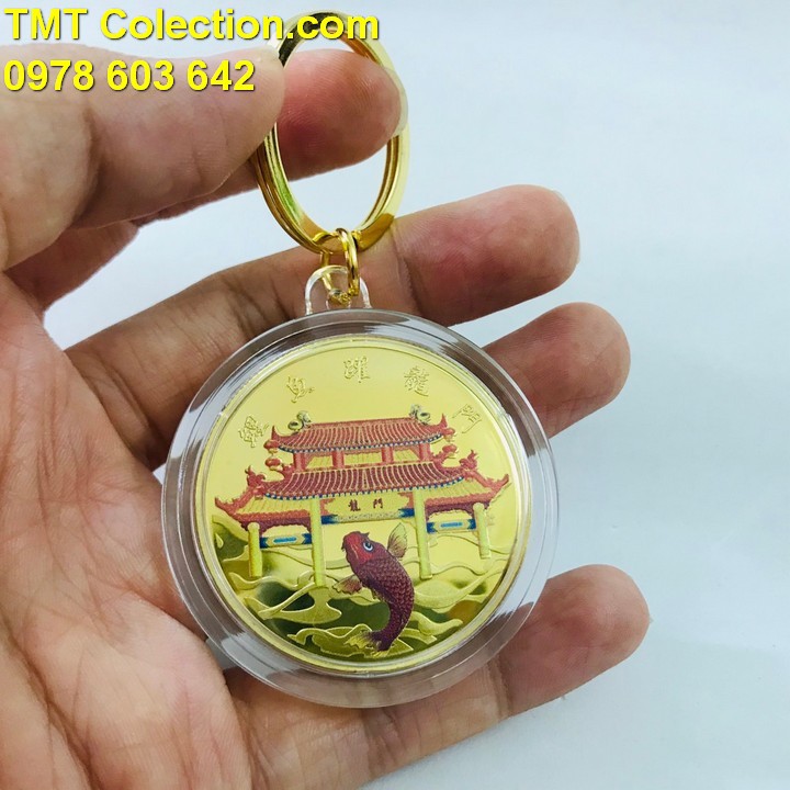 Móc Khóa Xu Cá Chép Vượt Vũ Môn In Màu; TMT Collection - SP005198