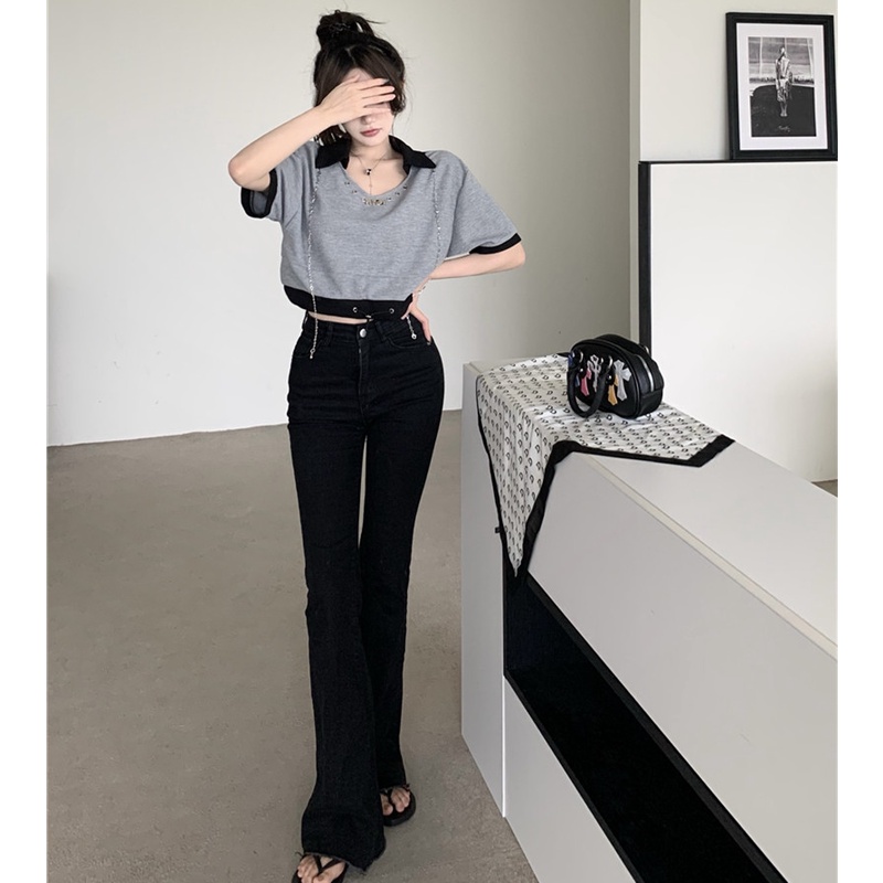 Áo Thun Có Cổ Tay Ngắn Thời Trang Mùa Hè Dễ Phối Đồ Cho Nữ