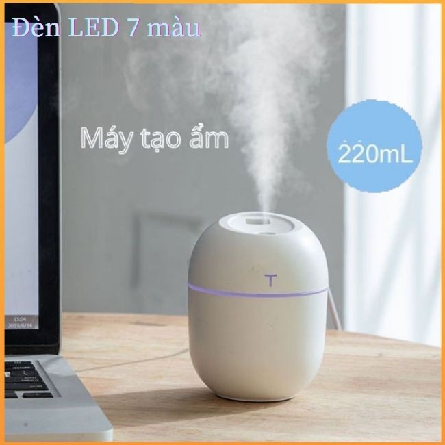 Máy phun sương tạo độ ẩm không khí mini dung tích 220ml dùng trong nhà và văn phòng