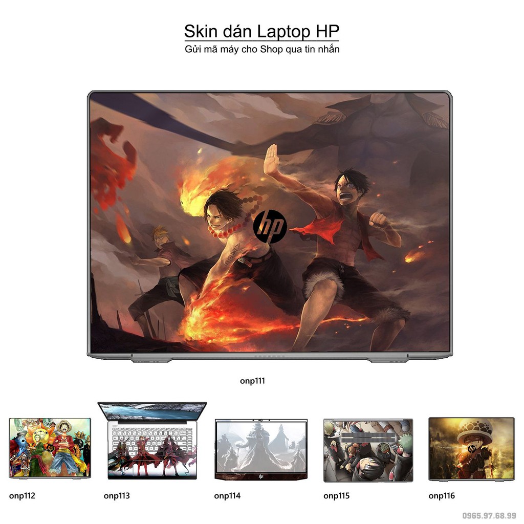 Skin dán Laptop HP in hình One Piece _nhiều mẫu 12 (inbox mã máy cho Shop)