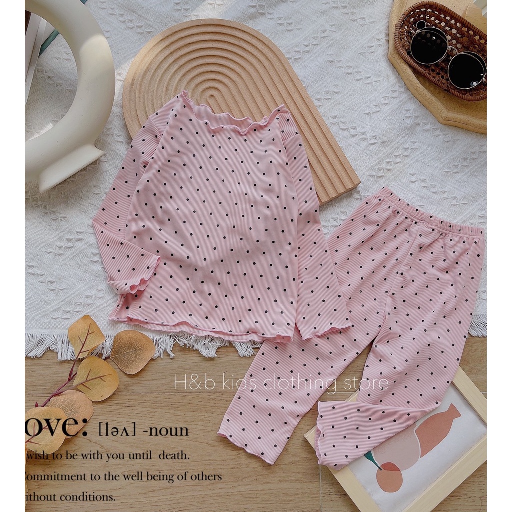 SALE BỘ DÀI TAYTĂM LẠNH CHẤM BI BÉ GÁI CAO CẤP(TLCB)