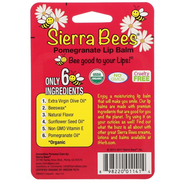 Son dưỡng môi hữu cơ Sierra Bees hương lựu | BigBuy360 - bigbuy360.vn