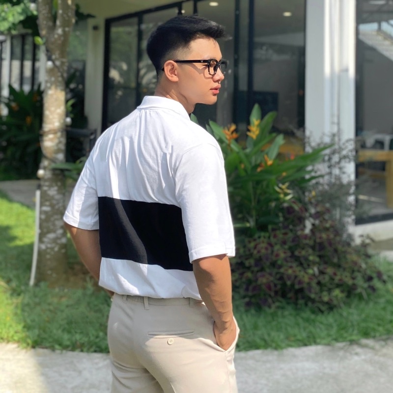 Áo Thun Polo Unisex Phối 2 Màu Chất Thun Cotton Cao Cấp Phong Cách Hàn Quốc Mr Smile 99 Shop