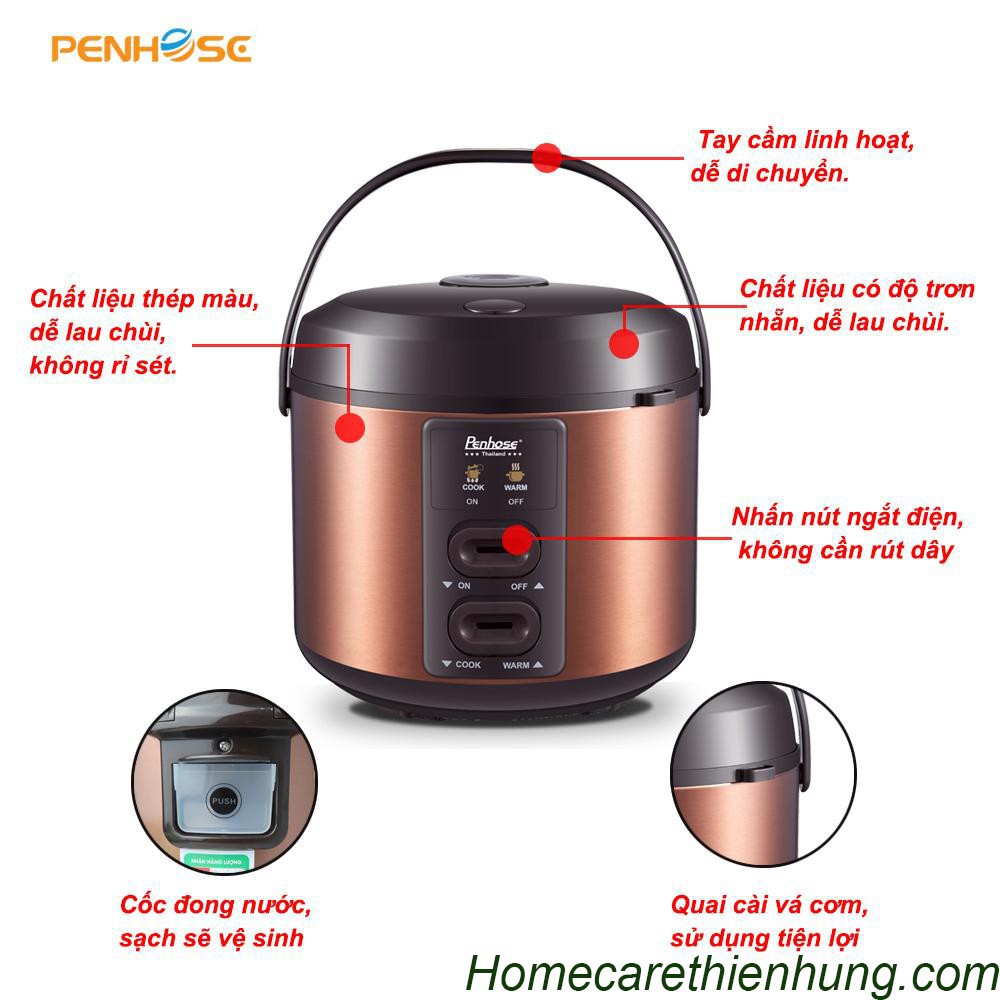 Nồi Cơm Điện Penhose PH-268  1.8 Lít 🔥 Lòng Nồi Hợp Kim Nhôm, Chống Dính  - Bảo hành chính hãng | BigBuy360 - bigbuy360.vn