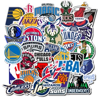 Bộ 32 sticker PVC chống nước họa tiết NBA graffiti phong cách thể thao dùng để trang trí xe hơi/vali hành lý thủ công