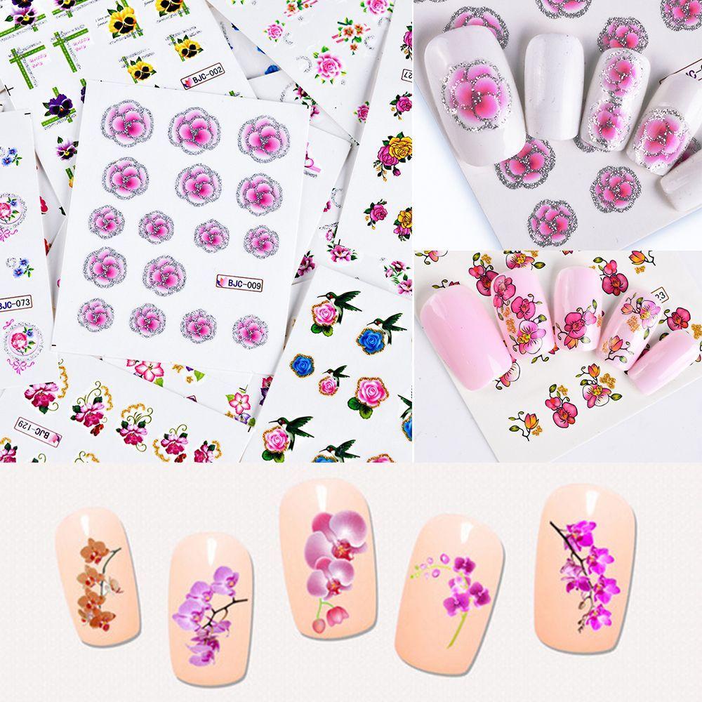 Miếng Dán Trang Trí Móng Tay Nhiều Màu Sắc Phong Cách NORMAN|Set 55 Decal Nước Dán Móng Nghệ Thuật