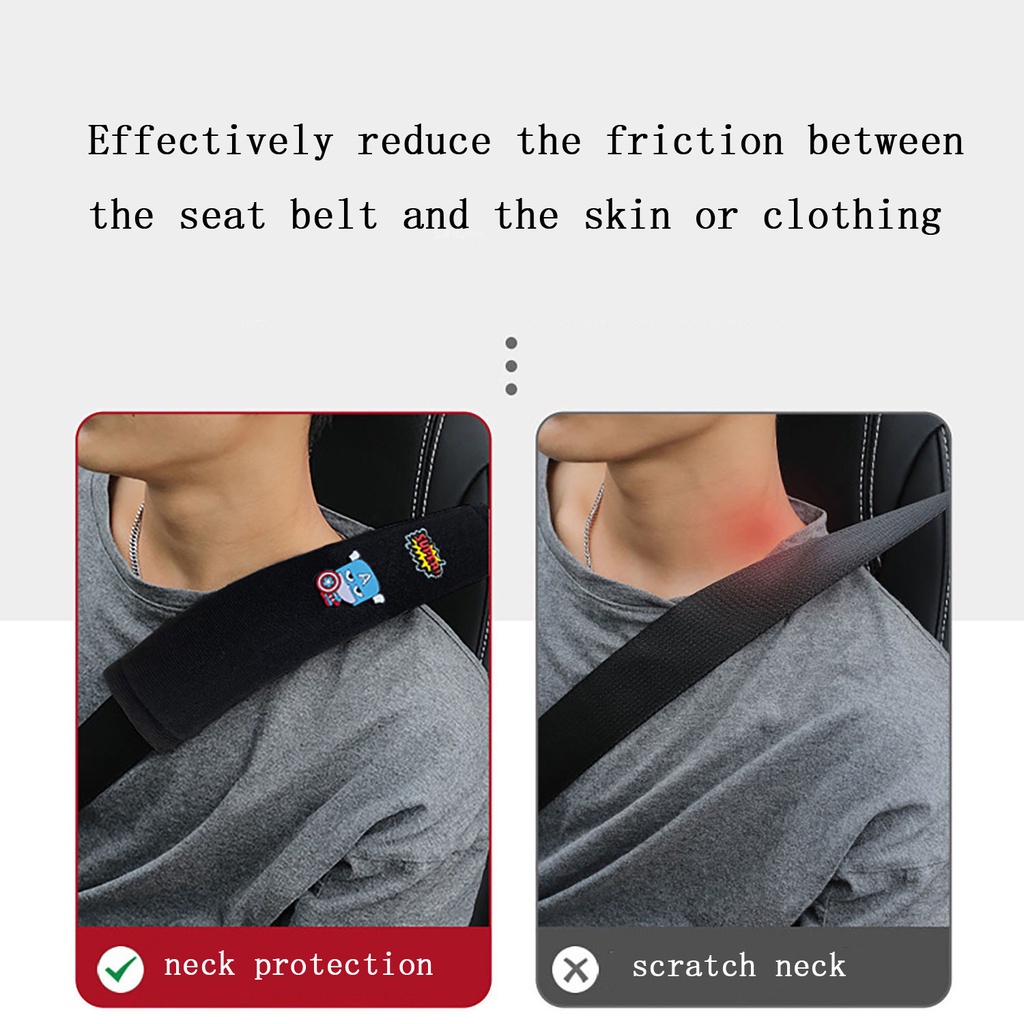 Đệm Bọc Dây Đai An Toàn Họa Tiết Hoạt Hình Đáng Yêu Cho Xe Hơi Ốp