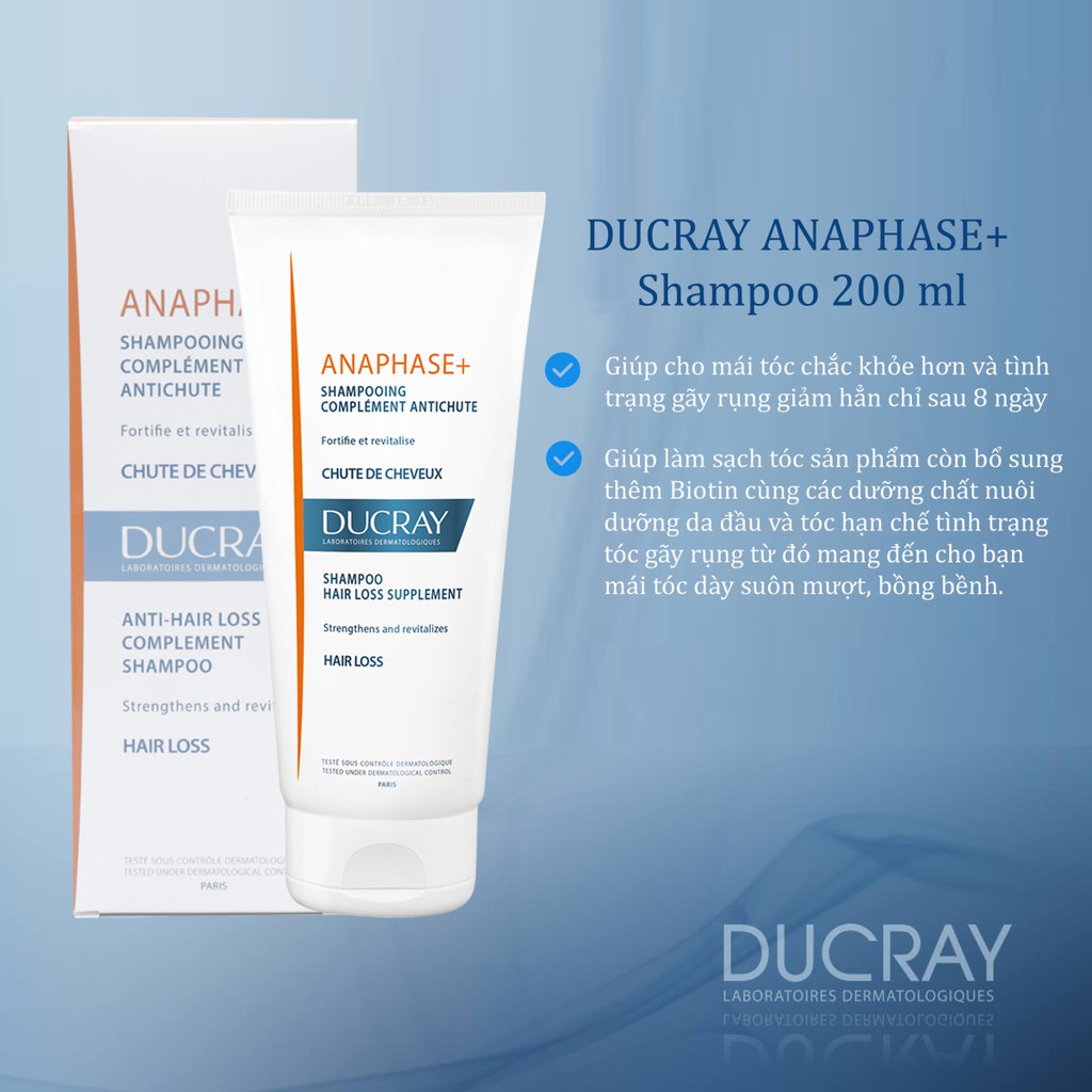 Dầu gội ngăn rụng tóc Anaphase Plus Shampoo Ducray 200ml