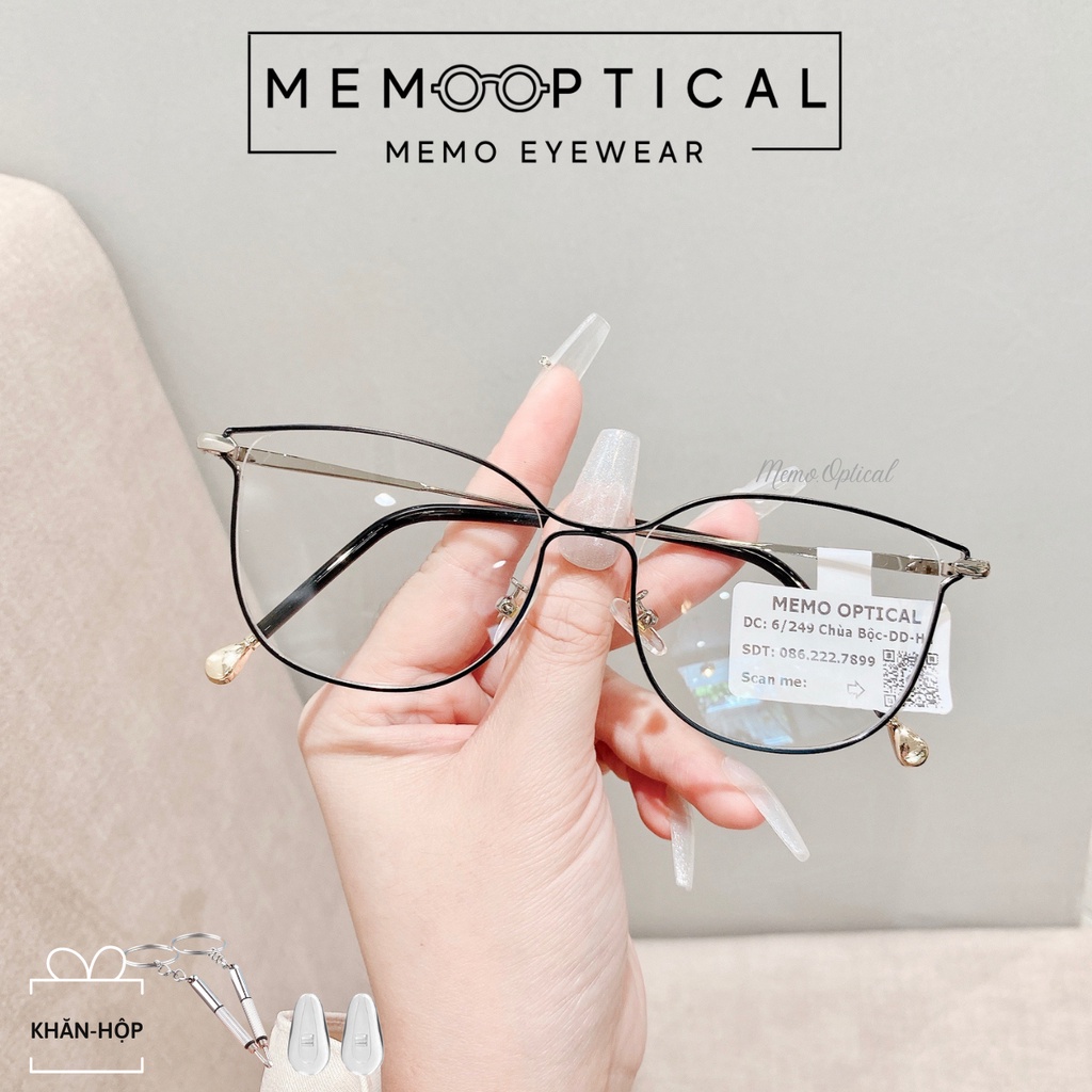 Gọng Kính Bolon Đính Đá Bling Thời Trang Kim Loại Memo Optical 28039