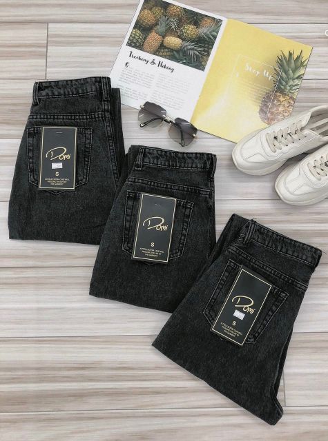 Quần baggy jean nữ  FREESHIP Quần baggy jean nữ màu xám trơn lưng cao size nhỏ từ 40kg - 55kg thời trang jean 2KJean