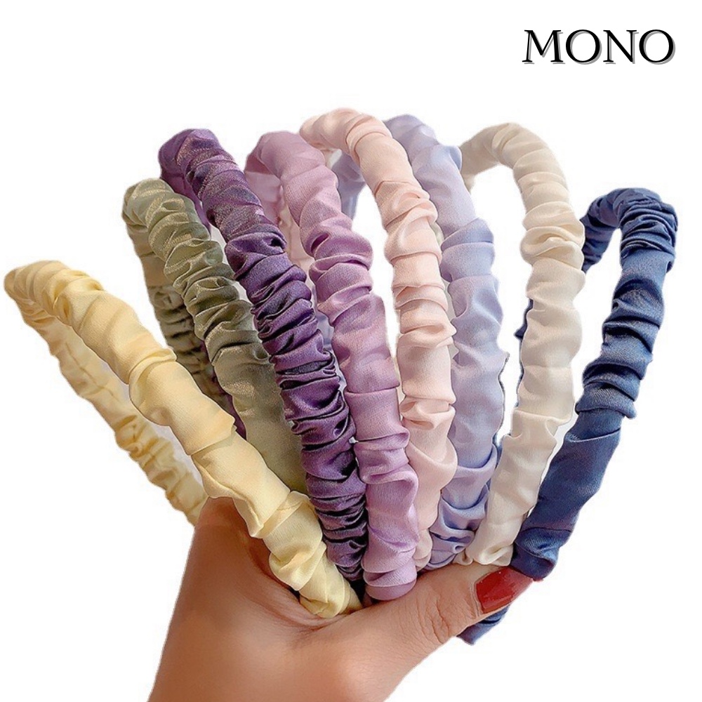 Băng đô vải satin gấp nếp nhiều màu sắc dễ thương thời trang cho nữ, băng đô Mono Accessories