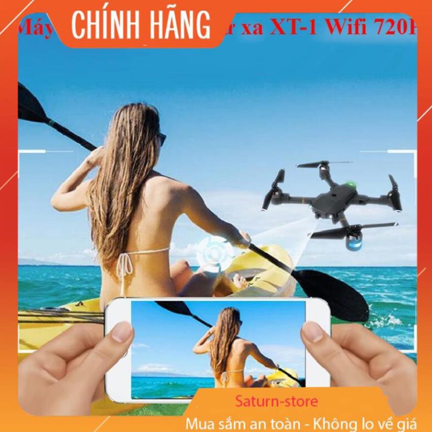 [Mã 159ELSALE hoàn 7% đơn 300K] Flycam mini, Máy bay điều khiển từ xa XT-1 kết nối Wifi quay phim chụp ảnh Full HD 720P