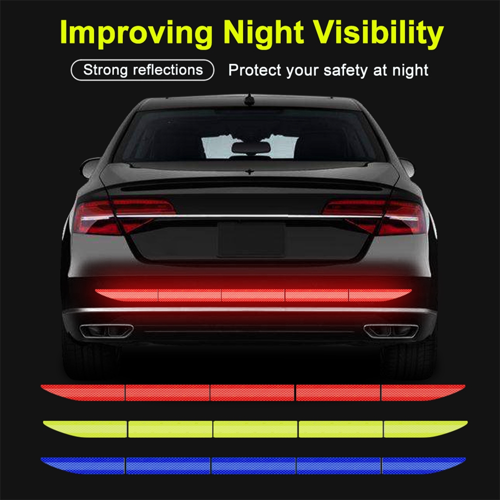 ☆YOLA☆ 5pcs/set Tail Auto Accessories Warning Mark Universal Safety Car Reflective Sticker