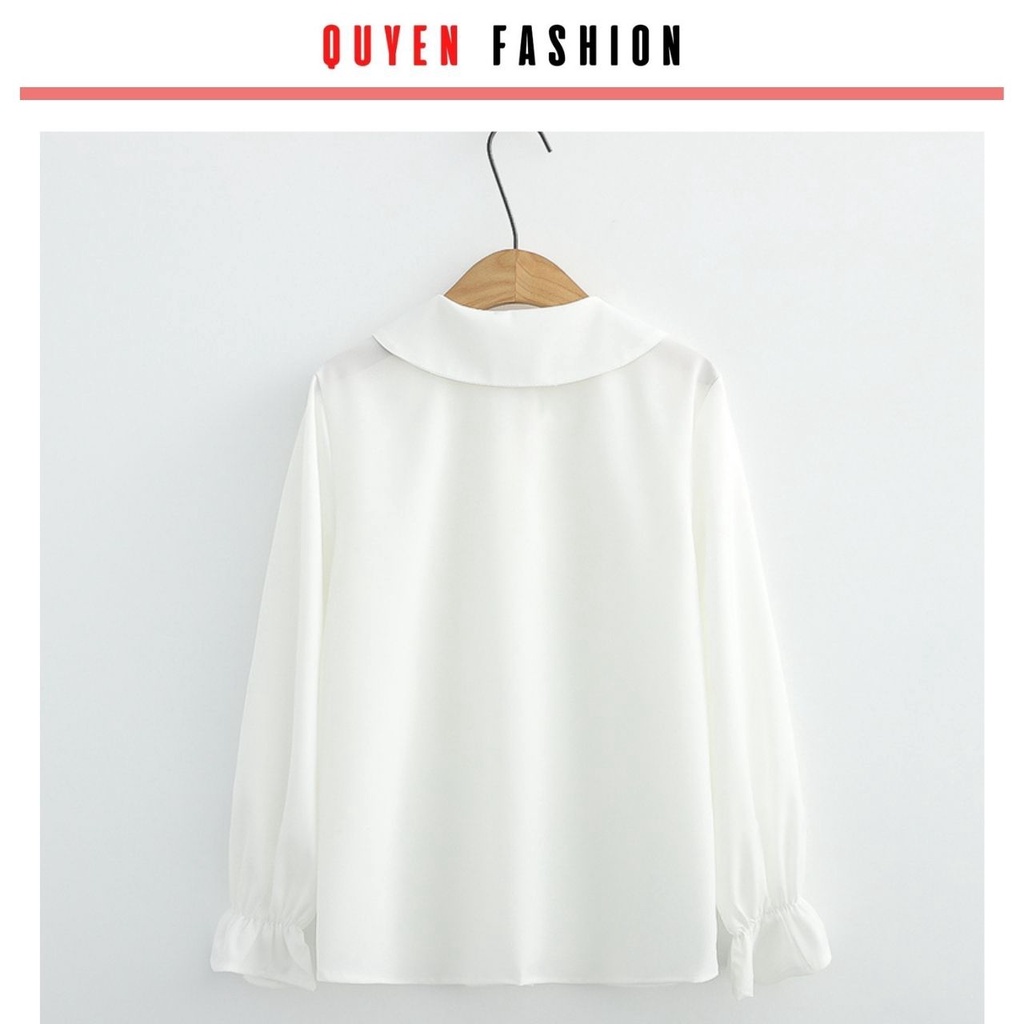 Áo sơ Mi công sở cổ thắt nơ hàn quốc Quyên Fashion AA554 tiểu thư