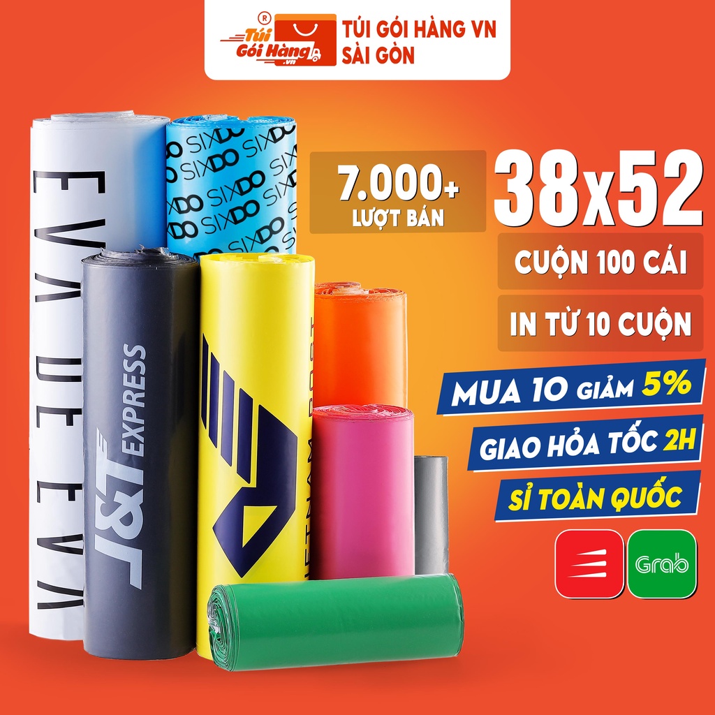 Túi Đóng Hàng 38x52 TUIGOIHANGVN Cuộn 100 Cái Có Keo Dán Niêm Phong - Free In Logo Từ 100 Cuộn