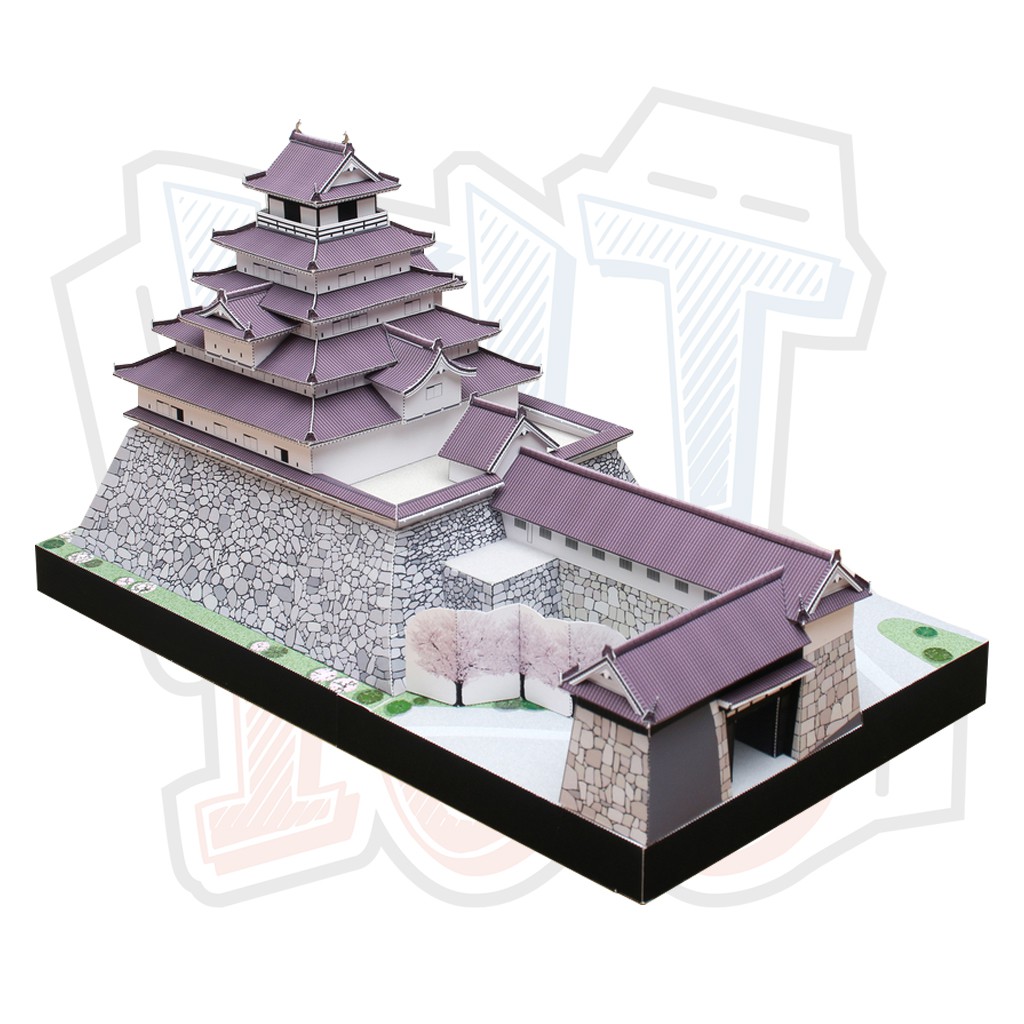 Mô hình giấy kiến trúc lâu đài AIZU Tsurugajo Castle - Nhật Bản