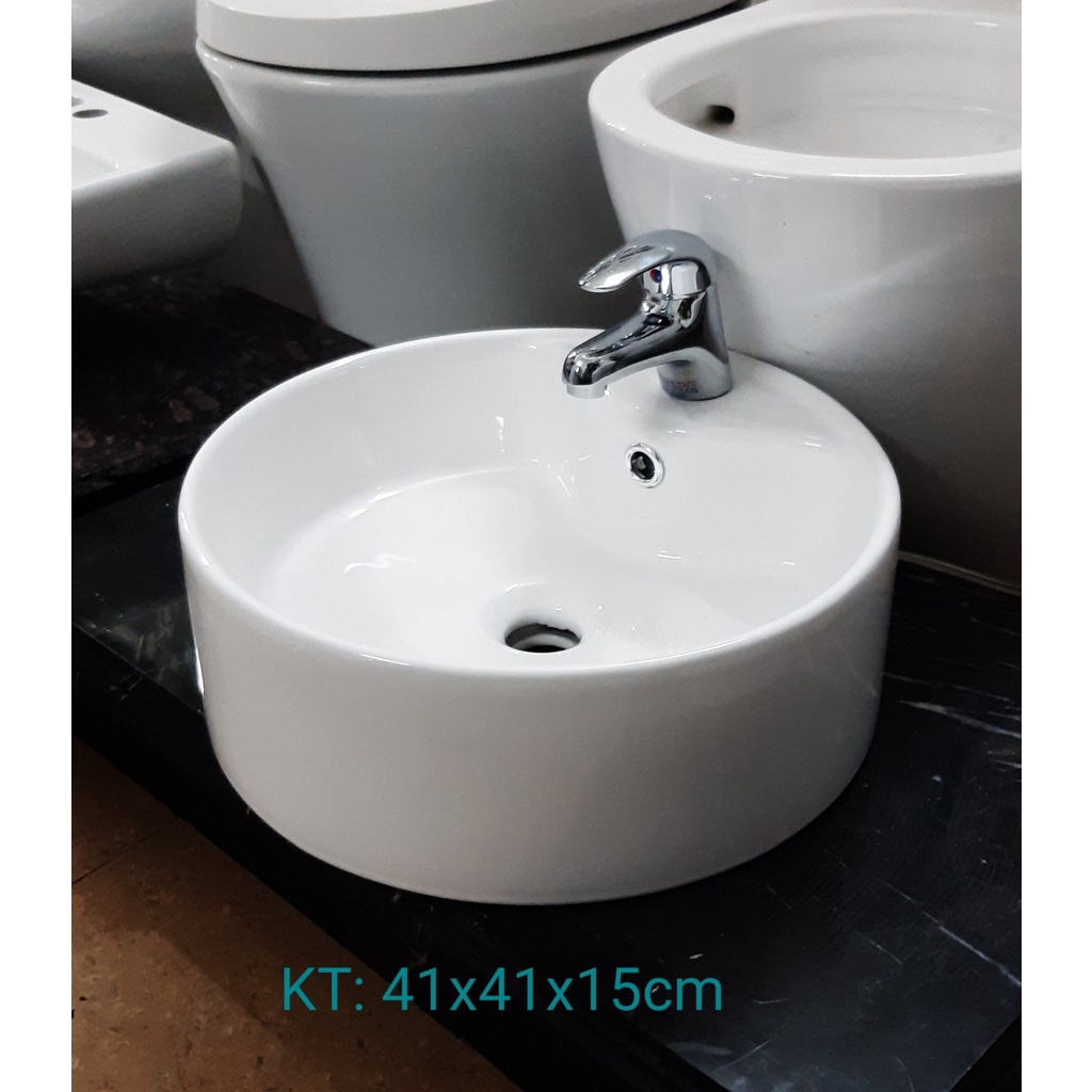 Chậu lavabo đặt bàn đá tròn CS-204