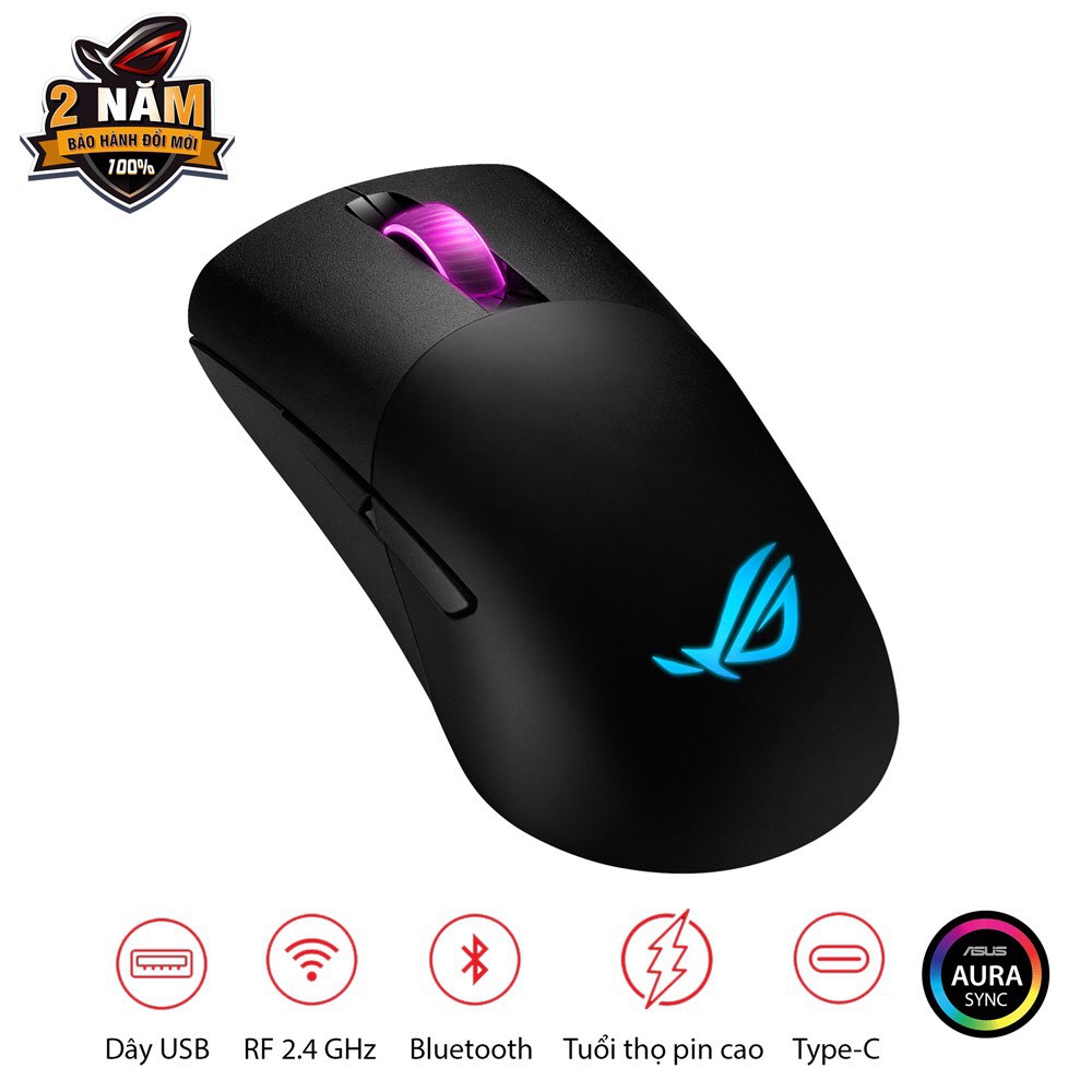 [Tặng Miếng Lót Chuột] Chuột Gaming ASUS ROG Keris Wireless | 2.4 GHz | Bluetooth | Đen