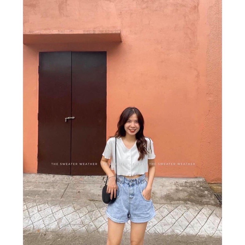 BIGSIZE Áo croptop nút cổ tim chất zip 50-90kg | BigBuy360 - bigbuy360.vn