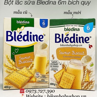 Bột lắc sữa Bledina 6m bích quy 400gr mẫu mới 2020