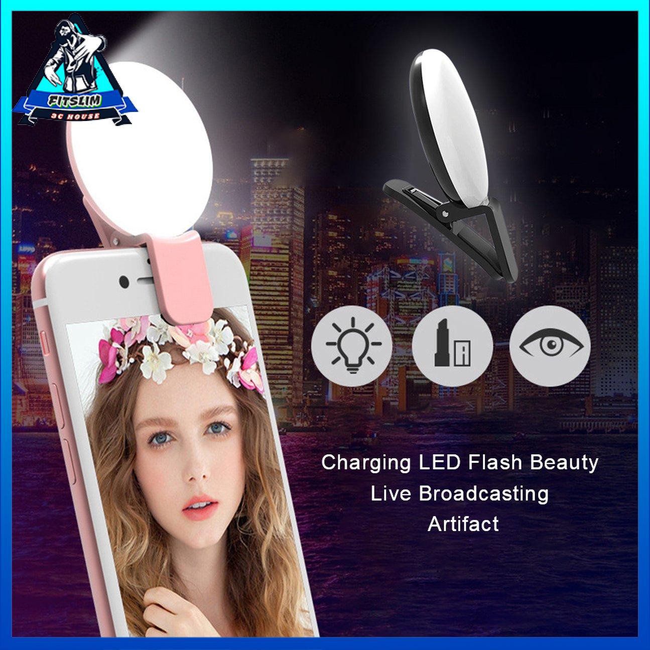 Đèn flash LED tự sướng kích thước nhỏ cho điện thoại di động Điện thoại thông minh Đèn pin selfie tròn