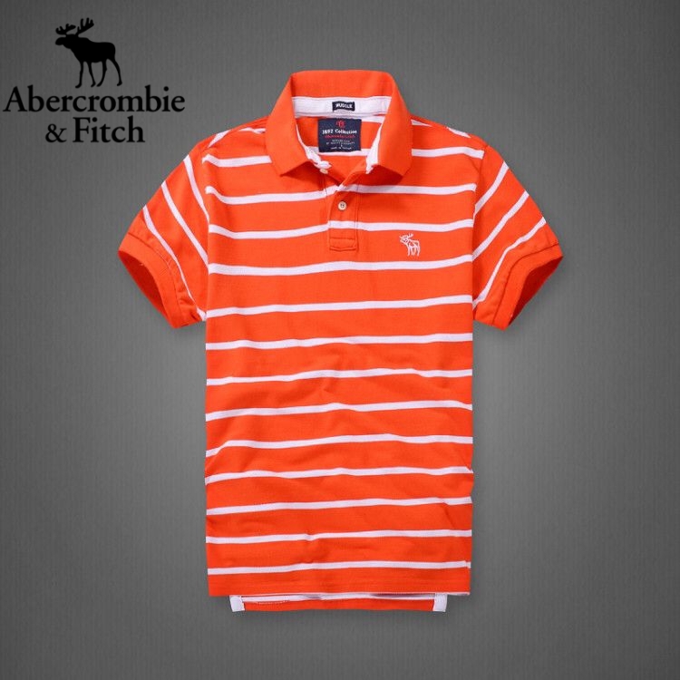 ABERCROMBIE & FITCH áo polo Tay Ngắn Màu Trơn Thời Trang Dành Cho Nam