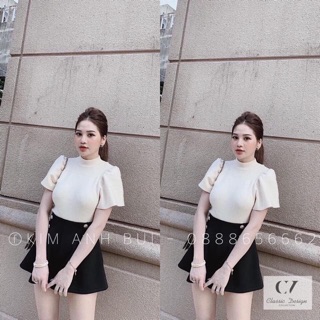 Áo len cộc tay tay bồng