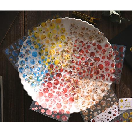 Bộ 3 tờ sticker chấm tròn