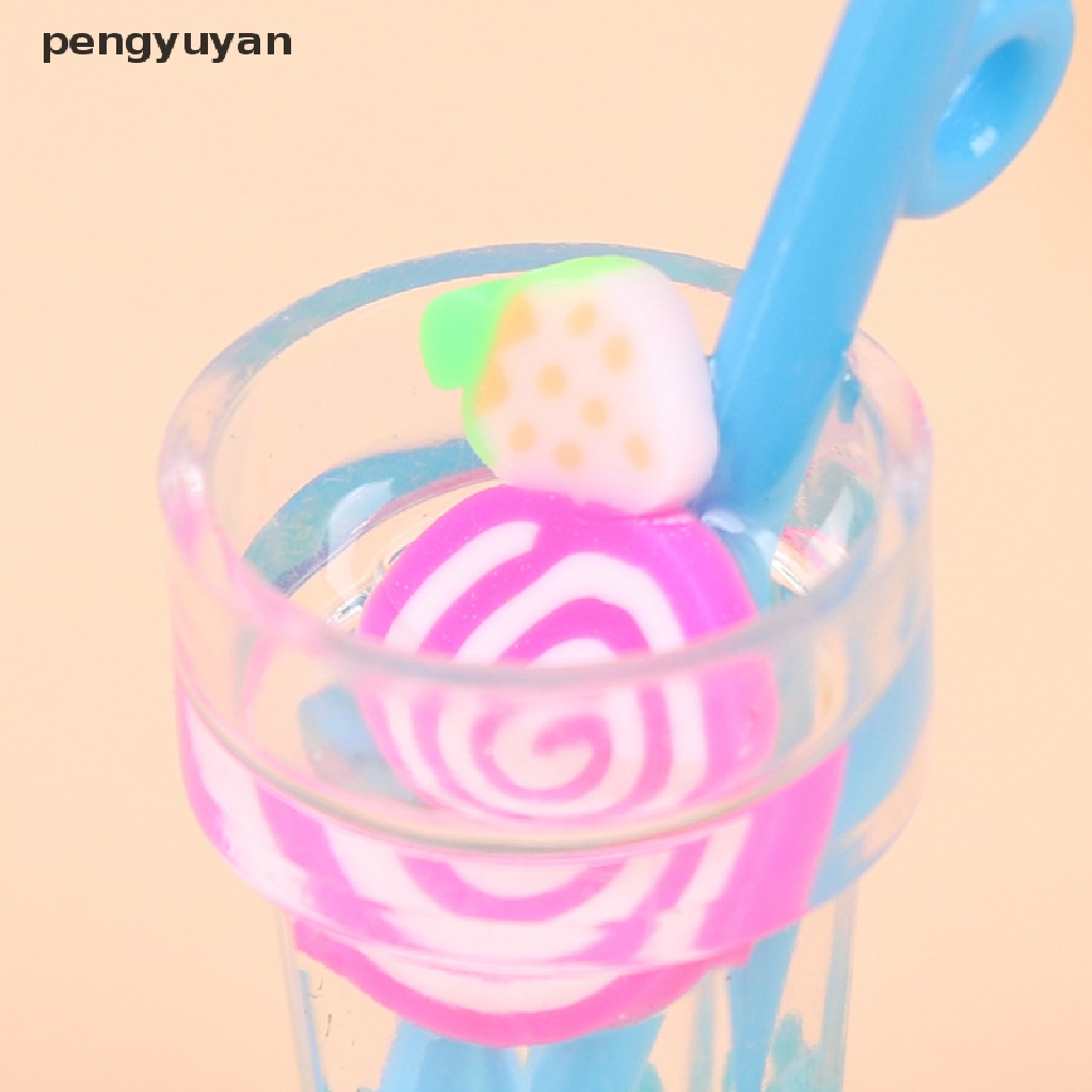 [pengyuyan] Set 10 Hạt Nhựa Resin 3D Phát Sáng Trong Bóng Tối Hình Cốc Uống Nước Hoạt Hình / Móc Khóa / Vòng Tay / Nhẫn / Dây Chuyền Diy