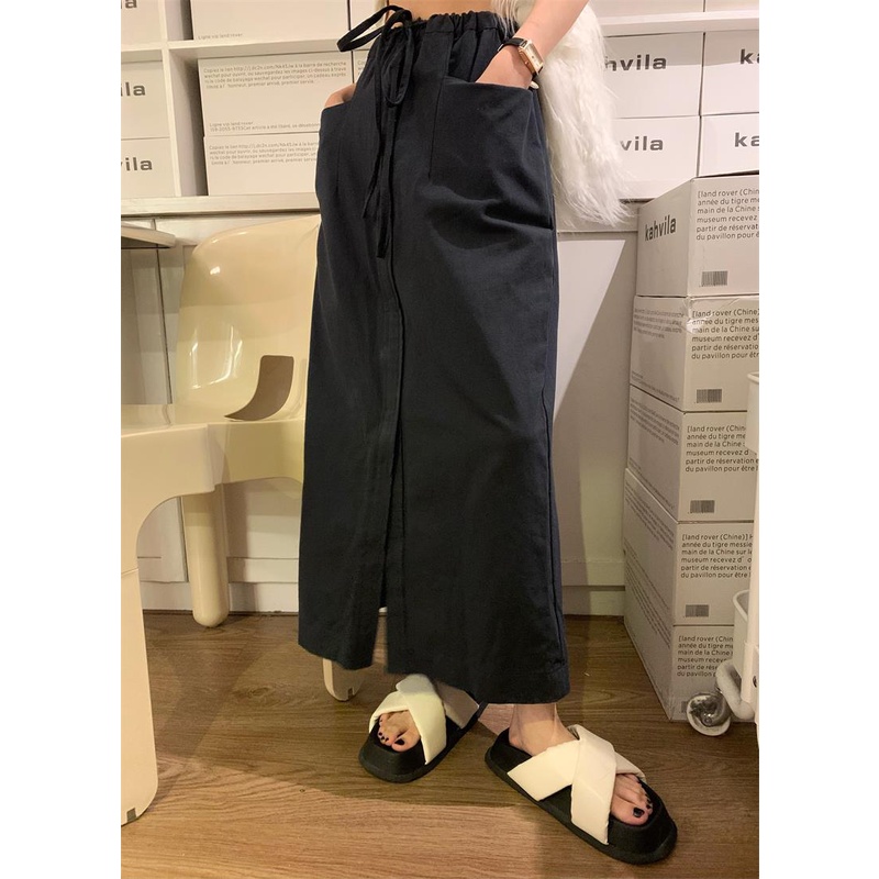 Chân Váy Chữ A Lưng Cao Bằng Cotton Lanh Màu Sắc Retro Phong Cách Nhật Bản Thời Trang Mùa Hè Cho Nữ