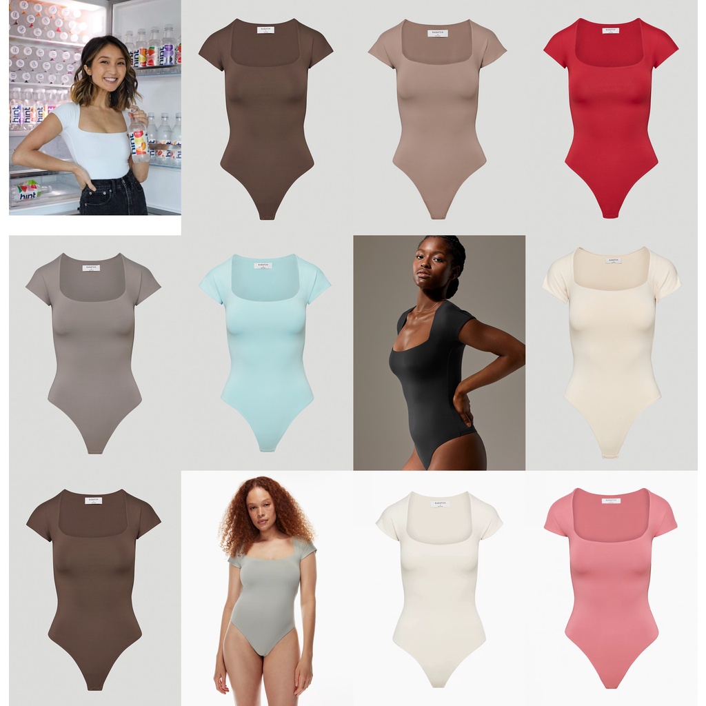 Áo bodysuit cổ thuyền Babaton Contour cổ vuông 81274