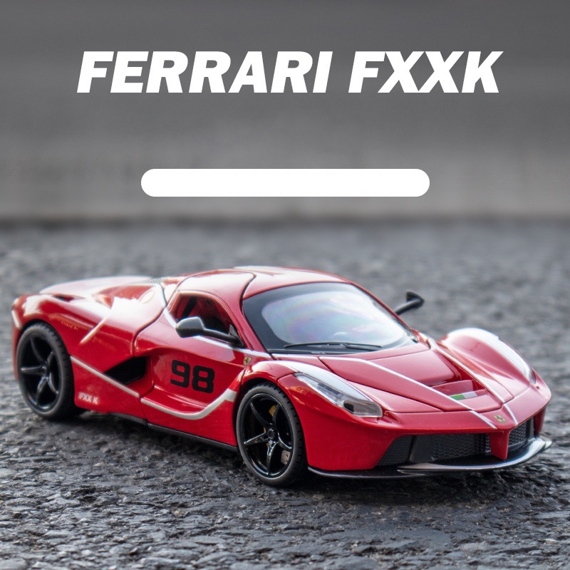 Mô hình siêu xe Ferrari Rafa FXXK tỉ lệ 1:22 mô phỏng chi tiết nội thất chất liệu hợp kim sơn tĩnh điện có đèn, âm thanh