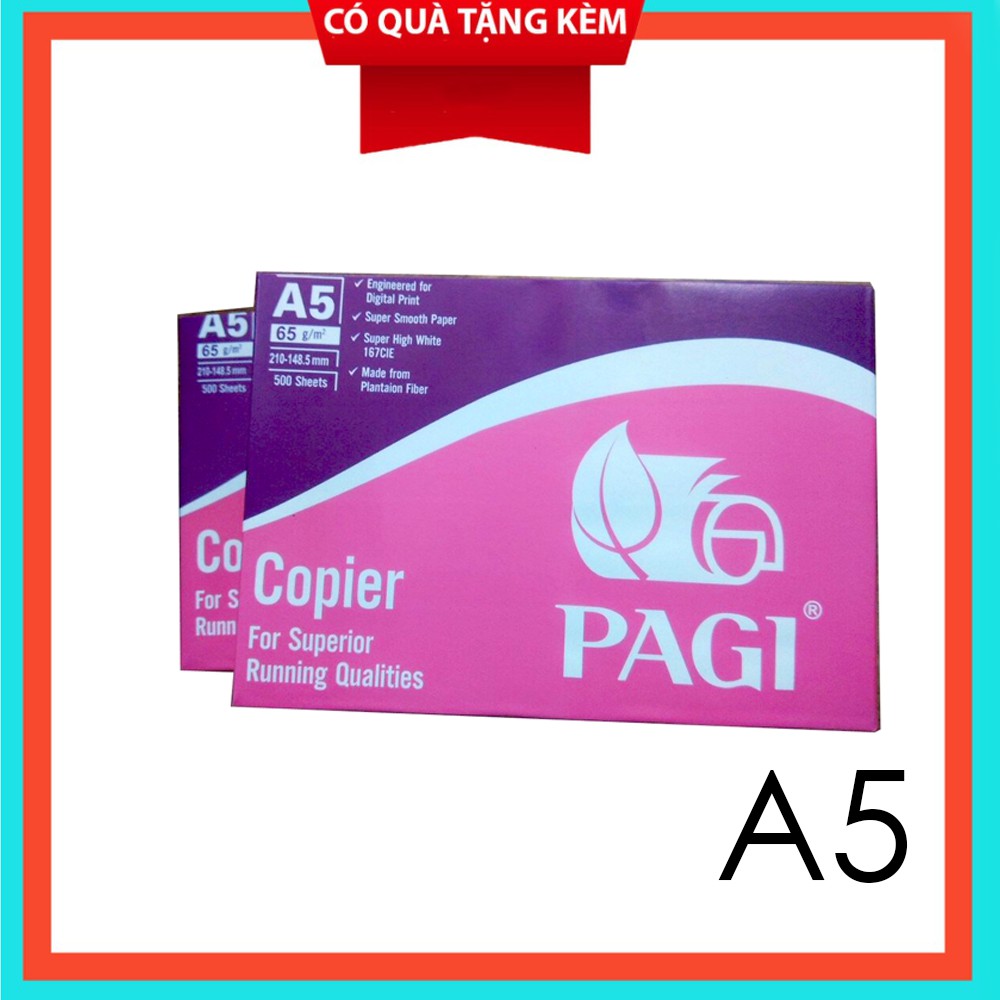 Giấy in A5 pagi 500 tờ - giấy rẻ, không kẹt máy in