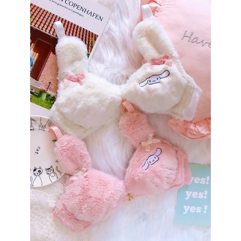 [Có ảnh thật]Bộ đồ lót mặc nhà lông thỏ mềm mịn dễ thương