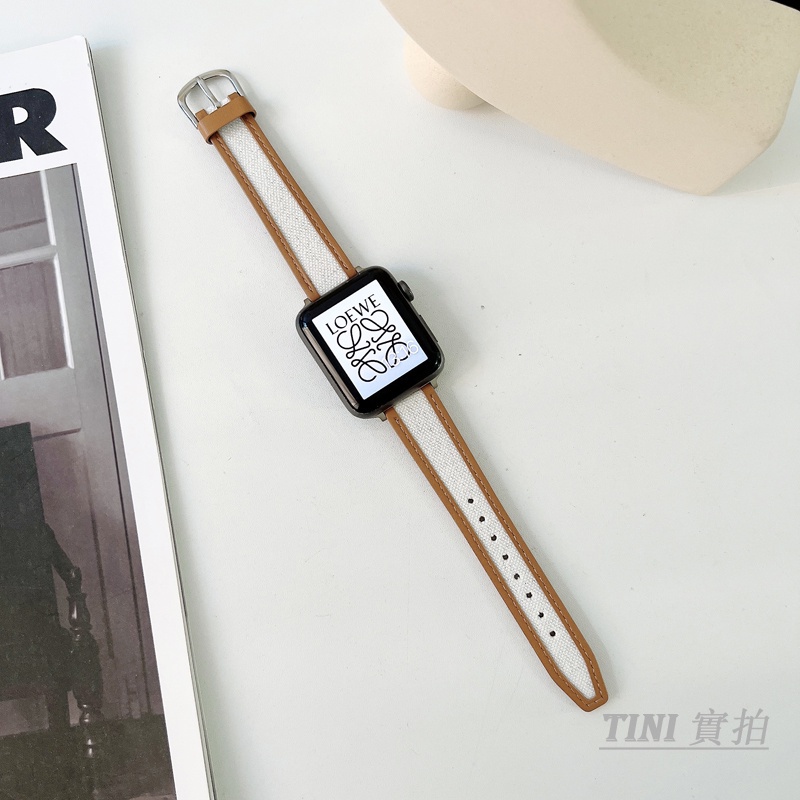 Dây Da Mỏng Đeo Đồng Hồ Thông Minh Cho APPLE 7th Generation 6 5/4 3 2 1 SE Xiaoman 38mm 40mm 41mm 42mm 44mm 45mm