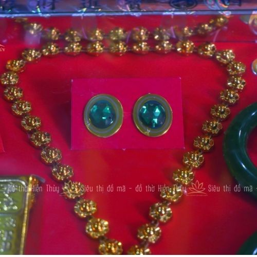 SET trang sức vàng mã cho nữ trọn bộ các món trang sức vàng bằng giấy vàng mã cúng cho nữ