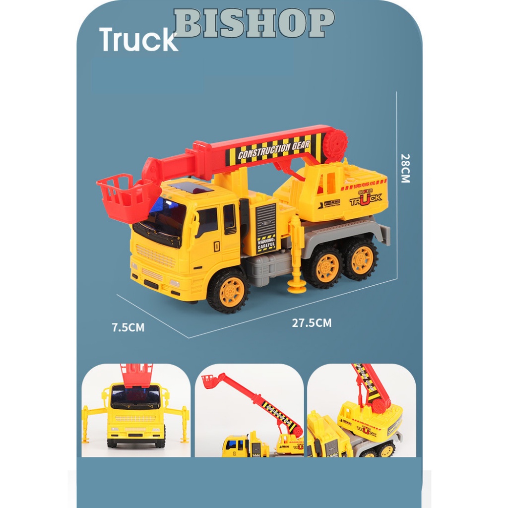 Đồ chơi ô tô mô hình set 6 xe tải công trình xây dựng cỡ lớn cho bé