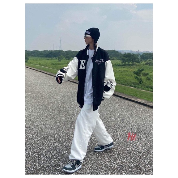 Áo bomber nỉ phối lửa tay H26