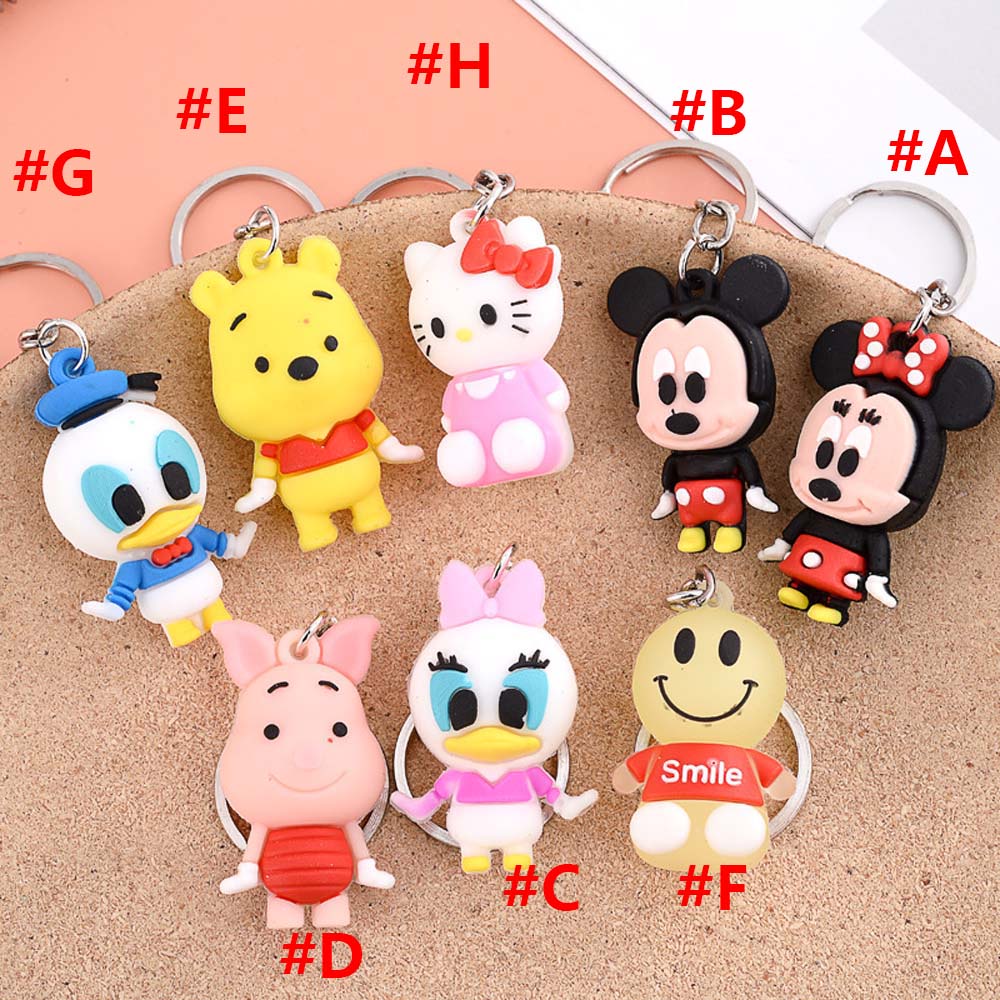 Móc Chìa Khóa Hình Chuột Mickey Minnie Donald Dễ Thương