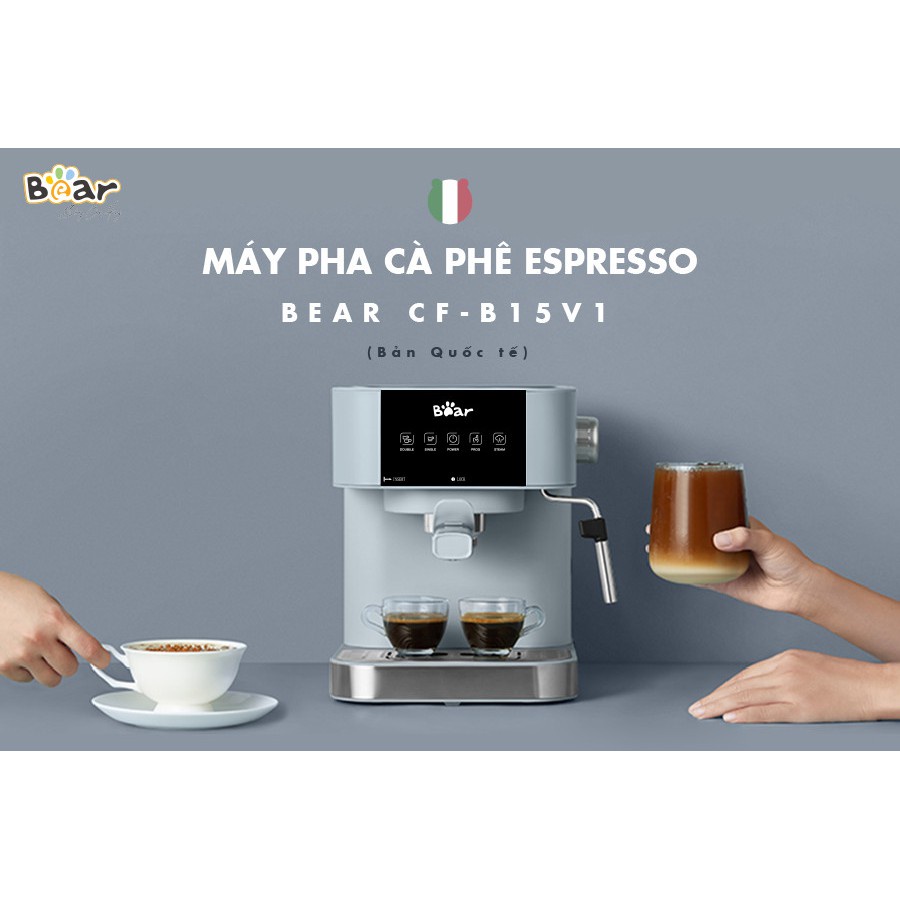 [FREESHIP] Máy Pha Cà Phê Mini, Cafe, Espresso, Tự Động Tạo Bọt Sữa Bear Bản Quốc Tế BH 18 Tháng 1 Đổi 1 Trong 30 Ngày H