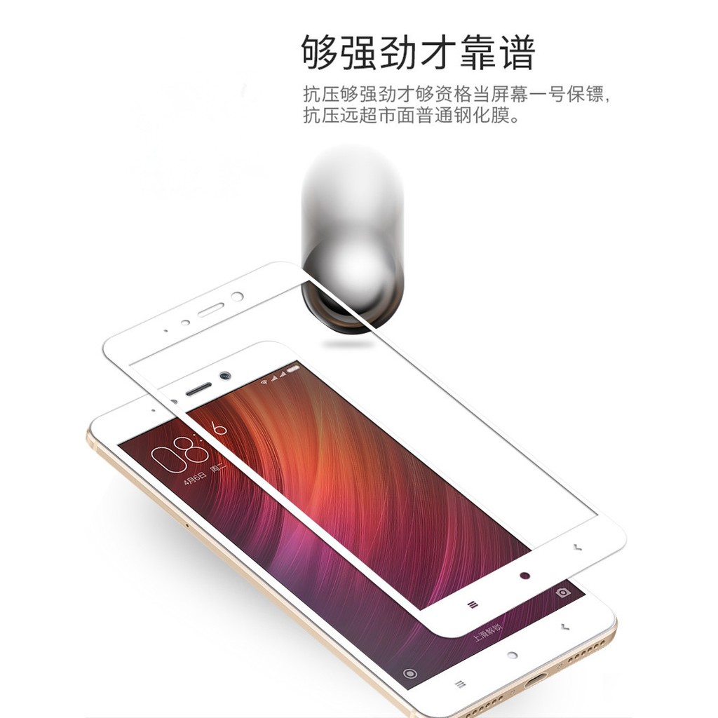 Cường lực Redmi Note 4 full màn hình màu trắng