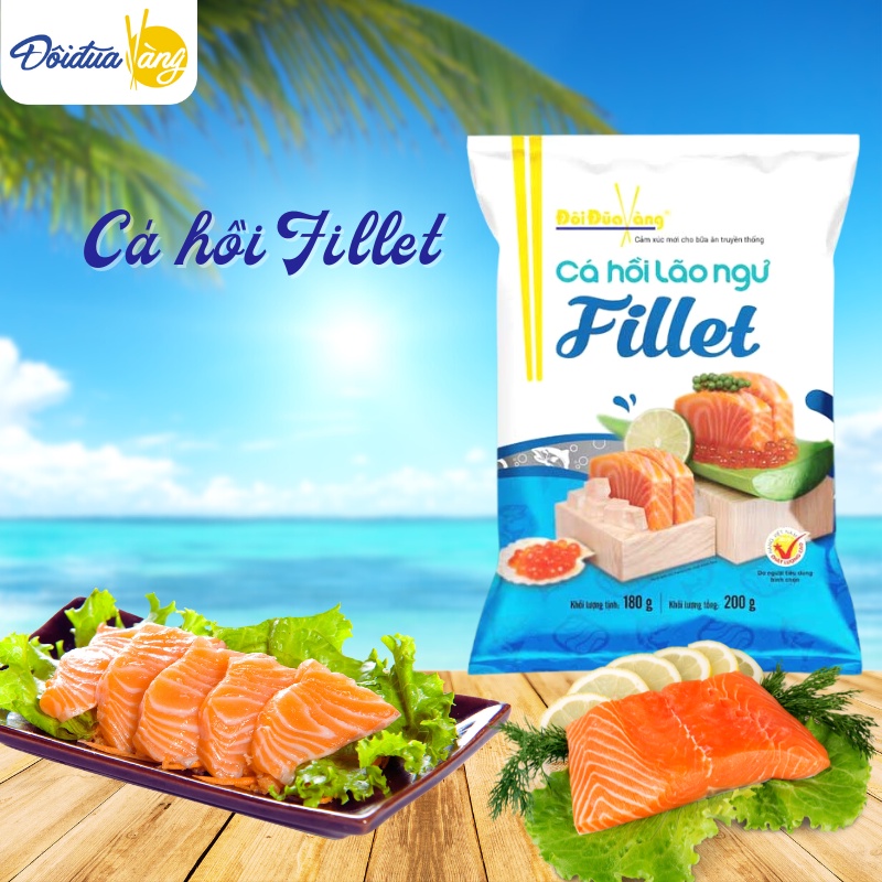 Cá hồi Fillet Đôi Đũa Vàng tươi sạch bổ dưỡng 185g