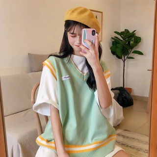 (ẢNH THẬT) set áo len + áo phông oversize ULZZANG