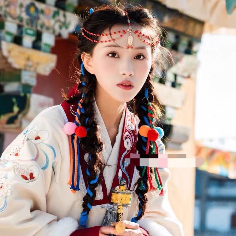 Bờm tóc boheminan đỏ Vòng đội đầu chụp ảnh lookbook