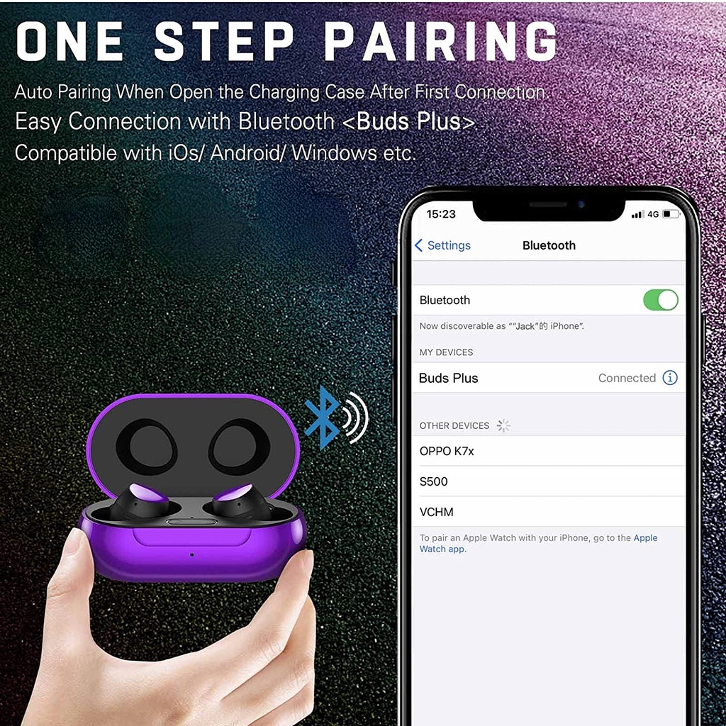 Tai Nghe Nhét Tai Bluetooth 5.0 Không Dây Âm Thanh HiFi Có Micro Chống Tiếng Ồn Phong Cách Thể Thao Cho Điện Thoại Thông Minh