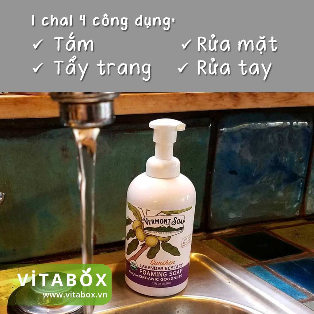 Vermont Soap - Xà Bông Tạo Bọt Hữu Cơ - USDA Organic Sunshea Foaming Soap - 355ml | BigBuy360 - bigbuy360.vn